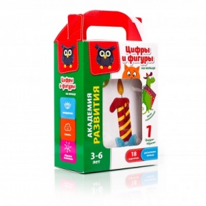 Цифры и фигуры. Игра настольная Карточки на кольце 