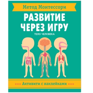 Тело человека. Метод Монтессори. Развитие через игру. Активити с наклейками