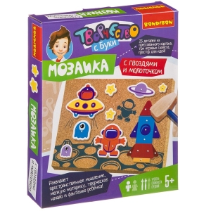 Космос. Мозаика с гвоздями и молоточком