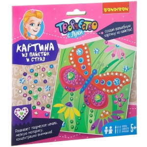 Бабочка. Картина из пайеток и страз